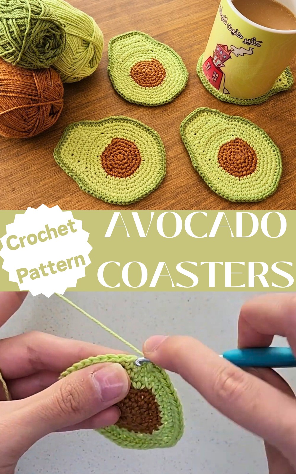 Crochet Avocado Coasters