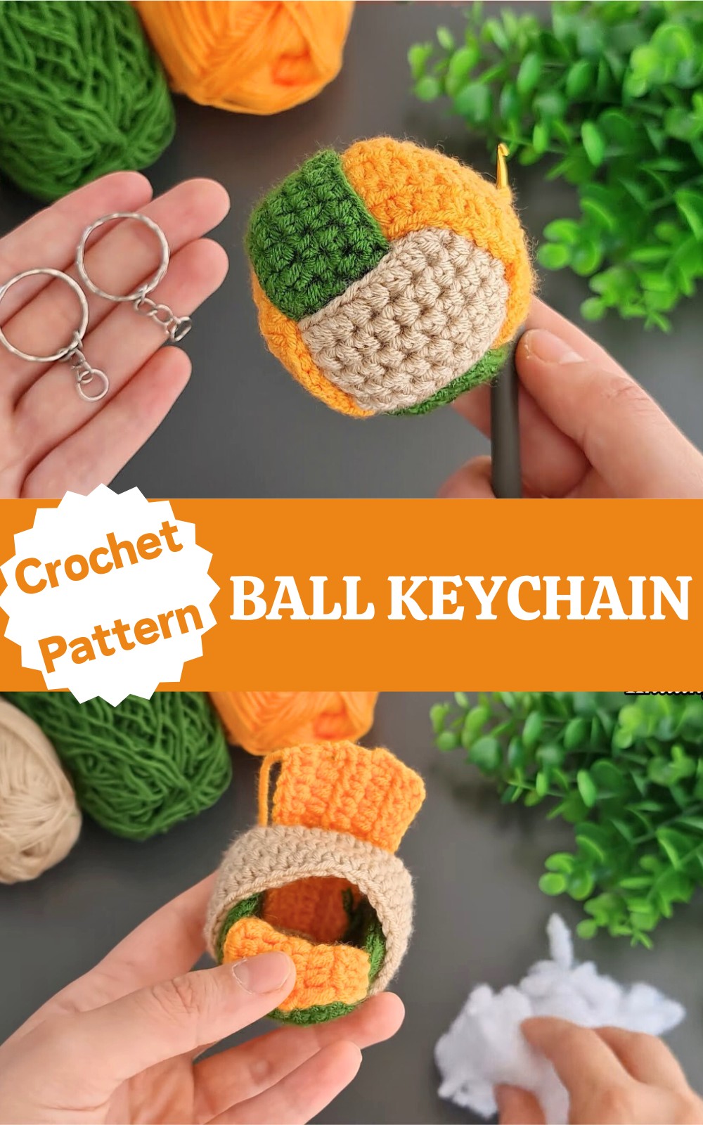 Crochet Ball Keychain