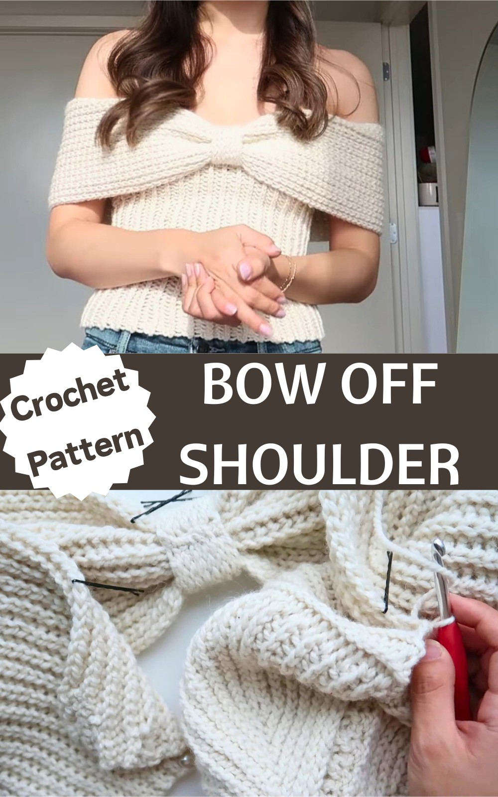 Crochet Bow Off Shoulder Tutorial 