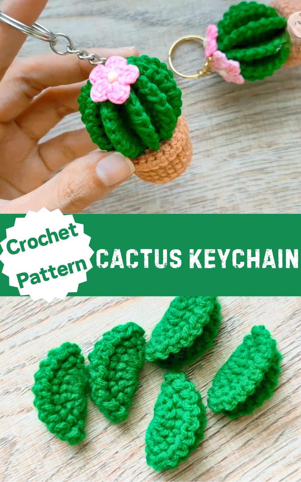 Crochet Cactus Keychain