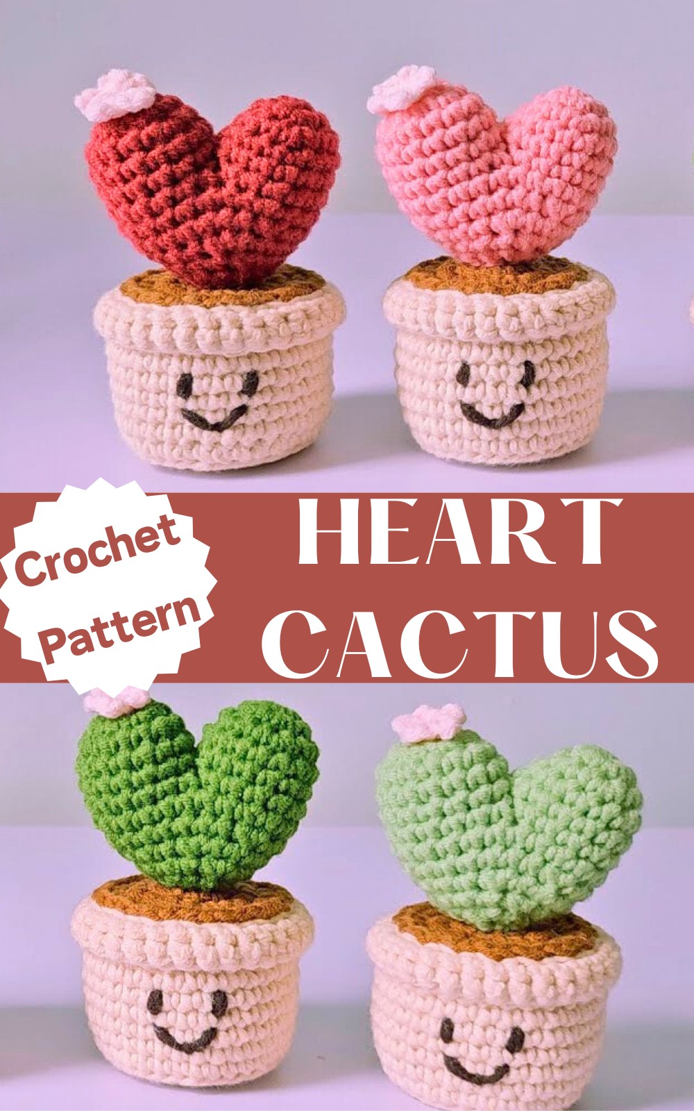 Crochet Heart Cactus Tutorial