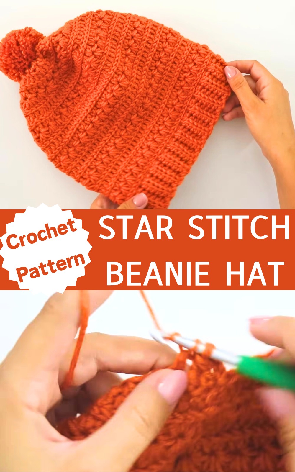 Easy Star Stitch Beanie Hat