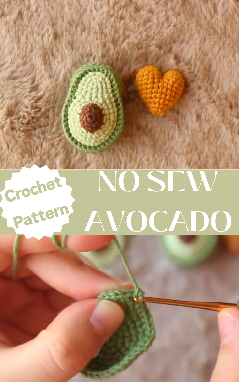 No Sew Avocado Keychain