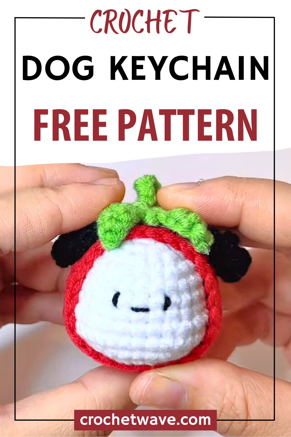 Adorable Strawberry Dog Keychain – Crochet Pattern