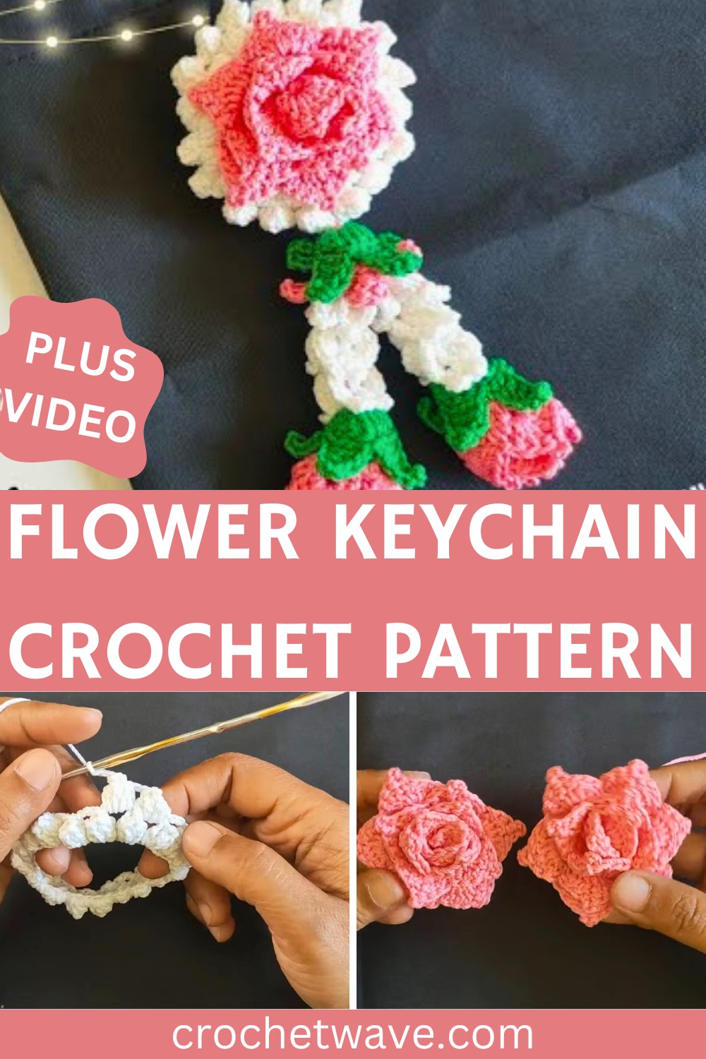 Handmade Crochet Flower Keychain – Eco-Friendly & Renewable Gift