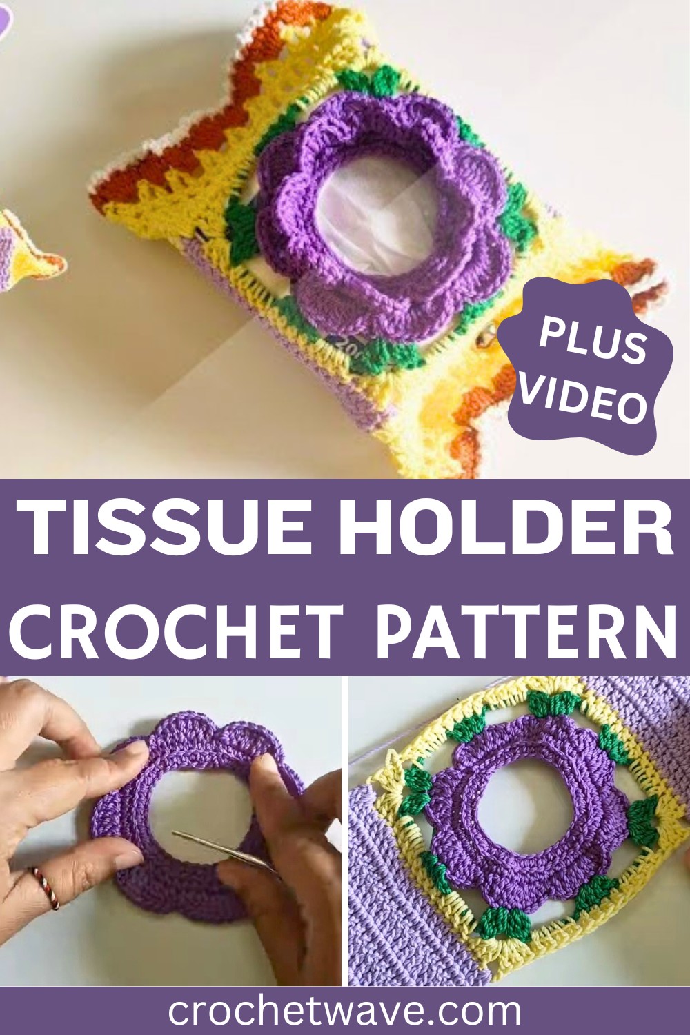 How to Crochet a Beautiful Flower Tissue Holder